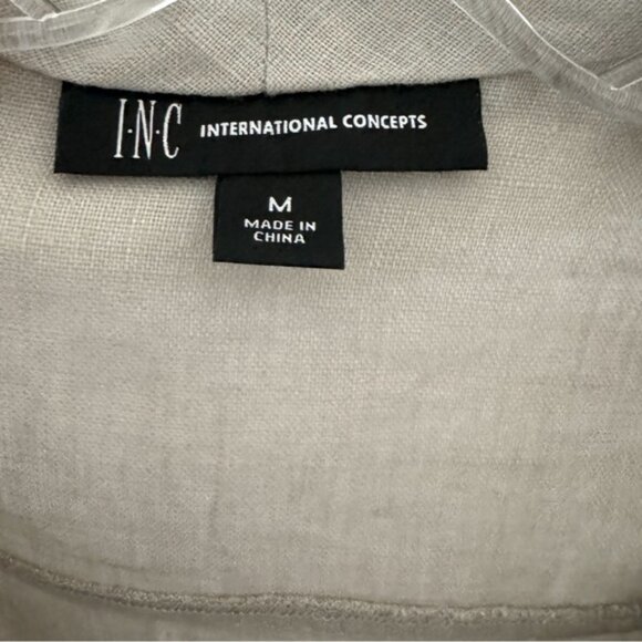 NWOT International Concepts INC Size Medium Linen Ruffle-Hem Raw Edges Jacket - Picture 5 of 6